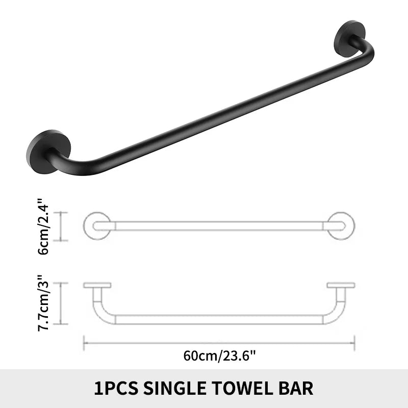 porte serviettes mural acier inoxydable noir doré argenté lisse moderne vis