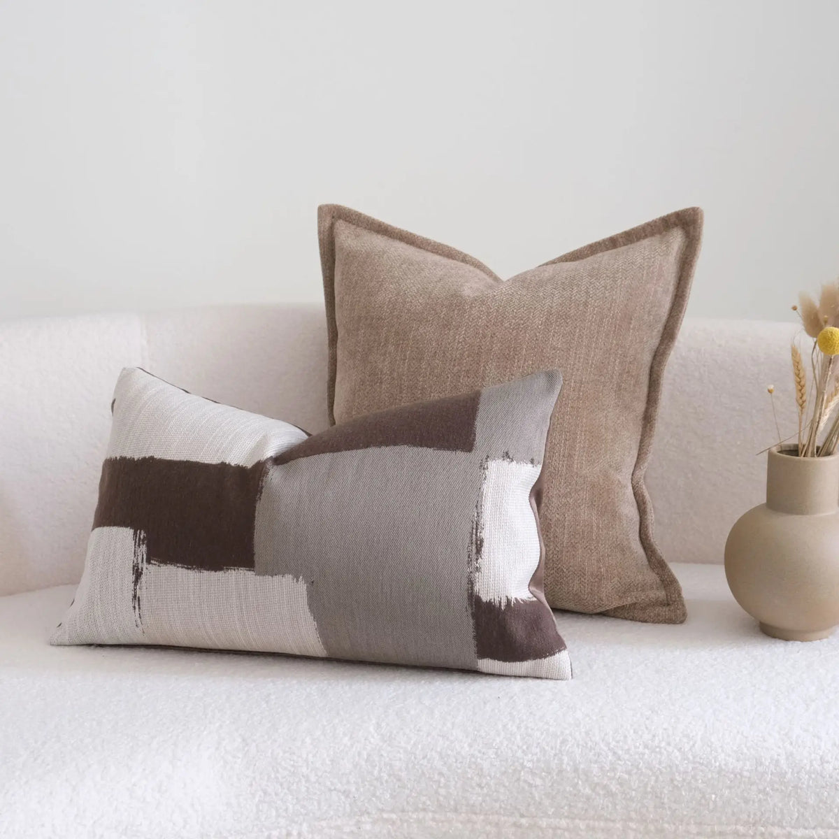 coussins décoratifs patchwork moderne sans rembourrage beige gris blanc lit canapé 45x45cm