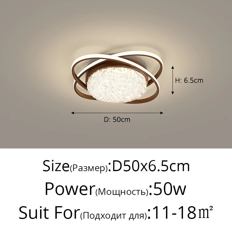 plafonnier led rond moderne cristaux blanc noir marron lampe intérieur élégante