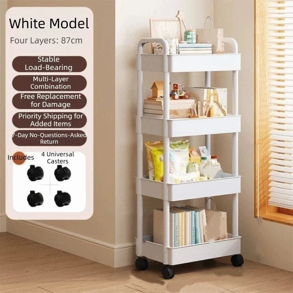 chariot rangement acier inoxydable blanc noir moderne utilisation multiple réutilisable multifonctionalité roulettes universelles