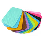 protège plat silicone moderne turquois jaune violet rose vert bleu noir texturé utilitaire cuisine