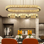 suspension lumineuse moderne or transparent strass rc dimmable 249 2000lm 90 260v