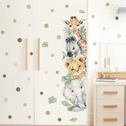 autocollants muraux animaux jungle aquarelle deco chambre enfants elephans lions zebras stars