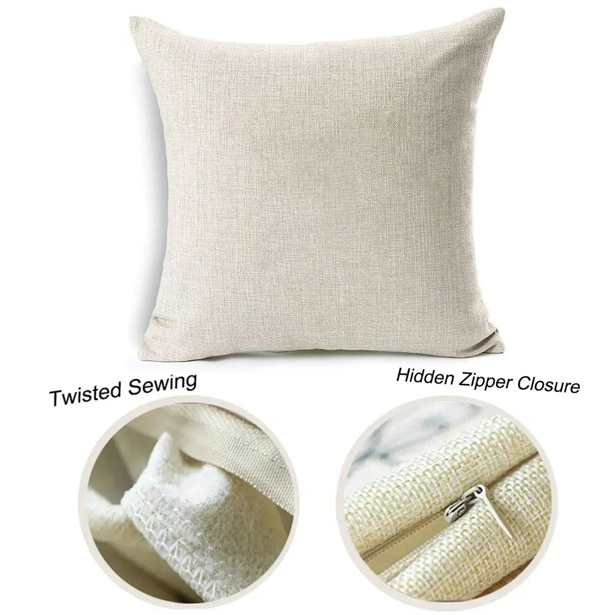 housse coussin motif cinéma vintage beige zipper 30x30 40x40 45x45 50x50 55x55 60x60