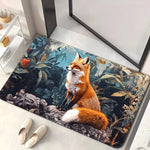 tapis moderne antidérapant polygone feuilles animaux salon entrée sol bain orange blanc vert bleu