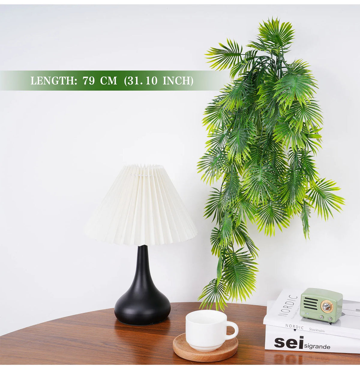 plante artificielle vert feuilles palmées moderne extérieur accrochée vigne