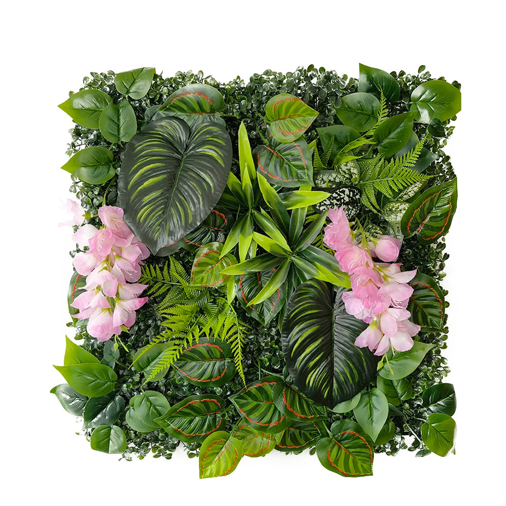 plantes artificielles herbe feuilles vertes rouge naturel decoration exterieur accrochable variées veines rouges