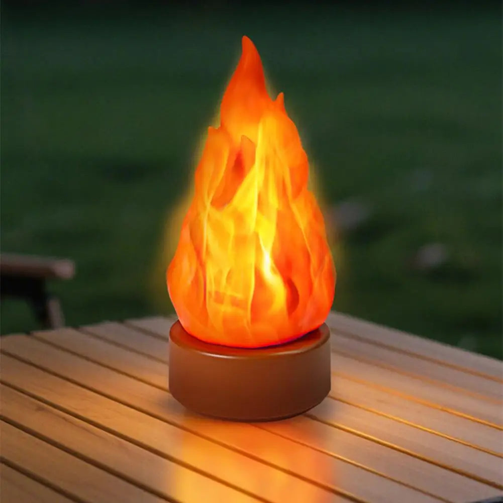 lampe led flamme simulation rechargeable orange jaune deco halloween moderne minimalisteextérieur camping veilleuse