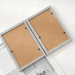 cadre photo pliable bois grainé beige portraits triptyque décoration champêtre
