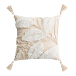 coussin peluche patchwork motif géométrique boho chic franges non toxique 45x45cm