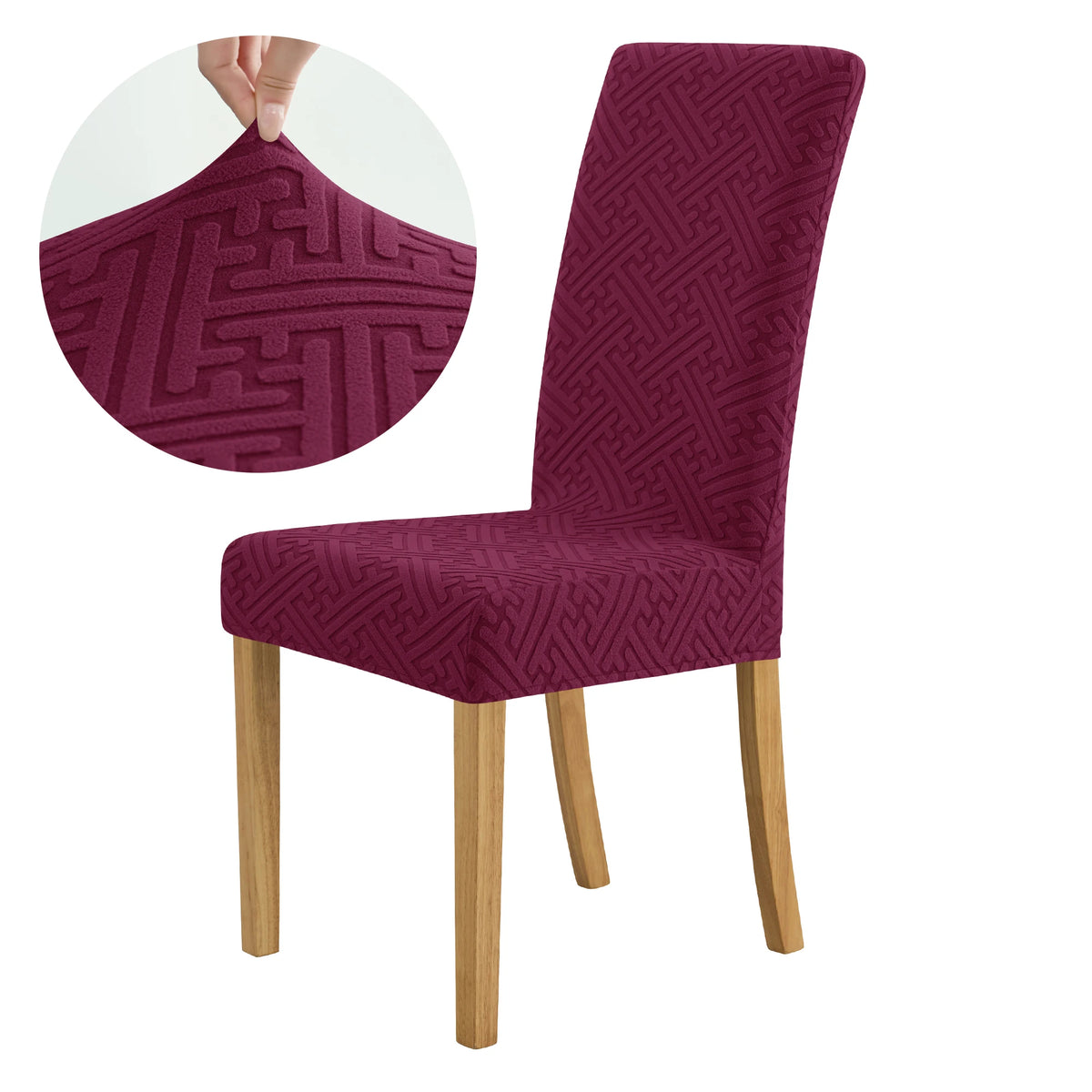 housse chaise moderne motif géométrique gris polyester anti poussière élastique banquet mariage salle manger