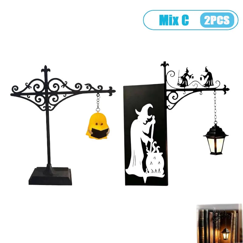 support livre lampe intégrée vintage art nouveau motifs floraux noir suspension led lecture decoration