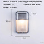 lampe murale moderne rétro argentée dorée rayures horizontales ip65 étanche led 220v 110v