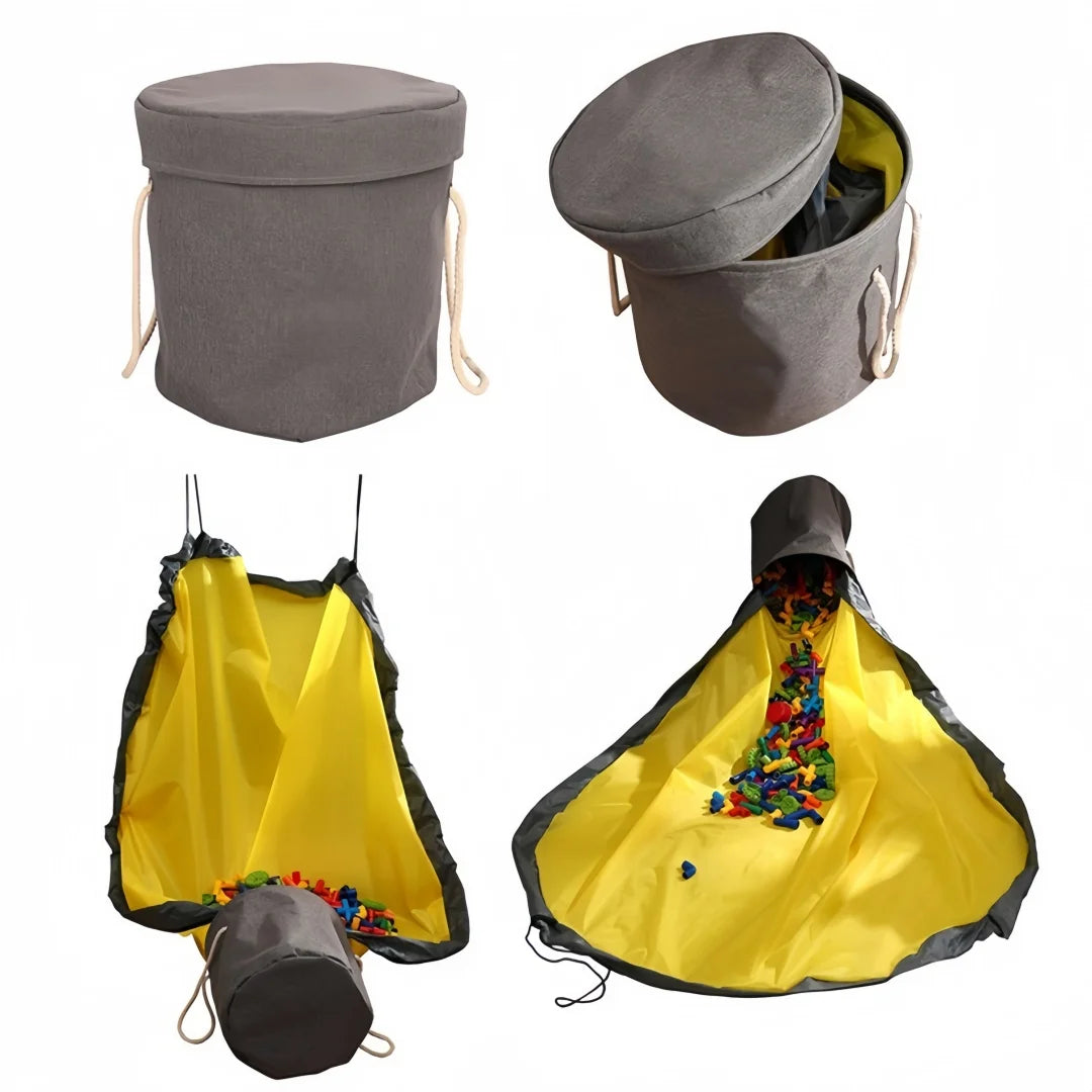 tapis jeu pliable moderne jaune gris sac rangement polyester pliable facile rangement rapide maison