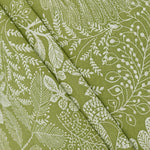 rideau fenêtre vert clair fleurs dentelle vintage taille 140x50cm polyester translucide