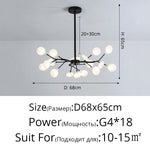suspension lumineuse or blanc feuilles stylisées opalescente contemporaine 18 ampoules