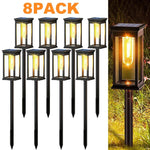 lampes solaires autonomes led étanches ip65 classique transparentes noir extérieur allée jardin fixations piquets