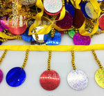 ruban decoratif sequins brillants fleurs artificielles bleu rouge noir or rose 10 yards opacite