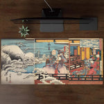 tapis souris ukiyo multicolore illustration japonaise traditionnelle hivernale protection caoutchouc grande taille