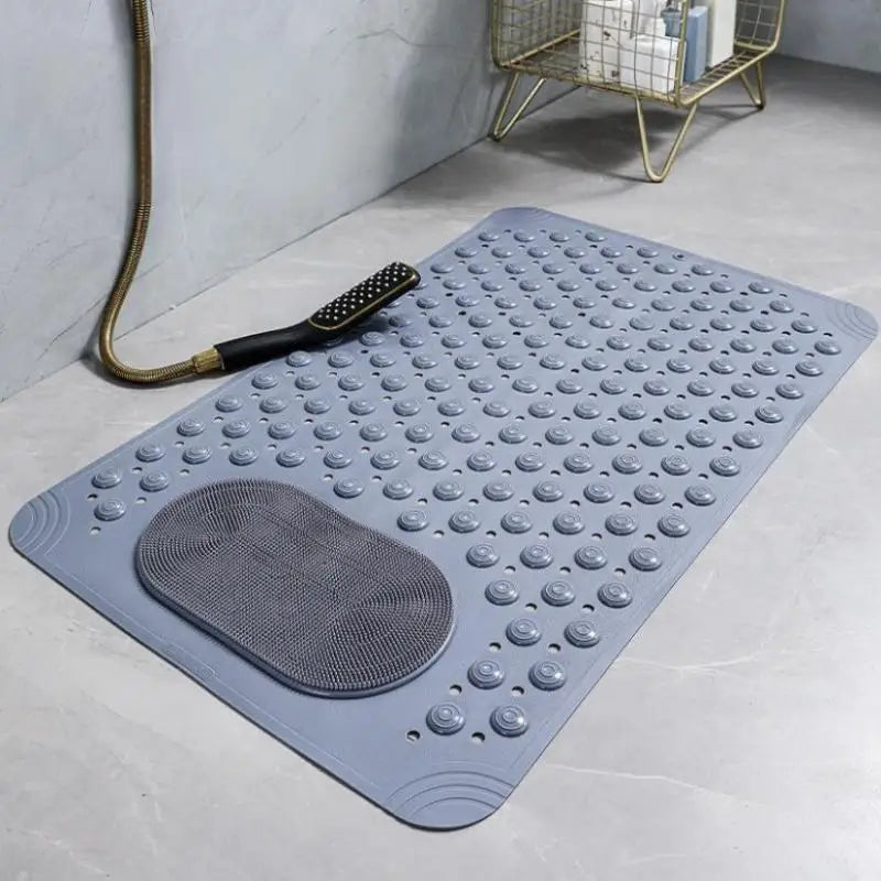 tapis bain antidérapant pvc gris bleu clair vert beige rose points moderne minimaliste douche