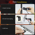 lampe led écran 30cm clips usb protection yeux éclairage intérieur moderne noir