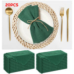 serviettes réutilisables coton jaune bleu clair classiques effilochées clips décoratifs table restaurant maison