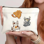 Sac maquillage moderne motif médicaments fermeture éclair blanc multicolore grand espace intérieur