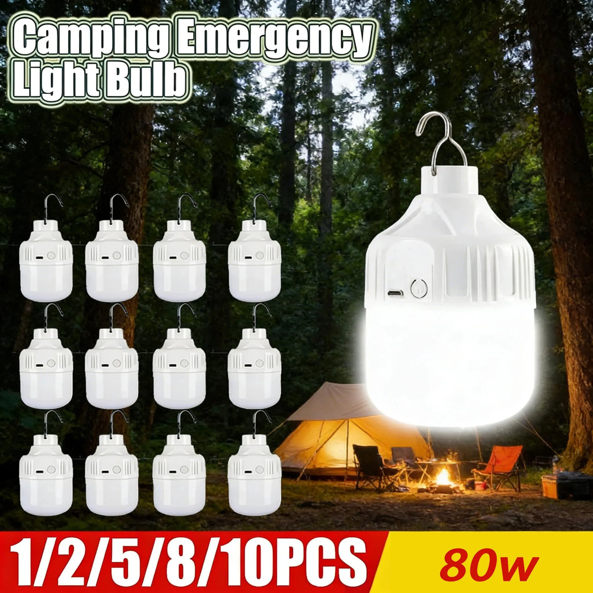 ampoules led rechargeables usb haute luminosité lanterne portable blanc moderne compact crochet