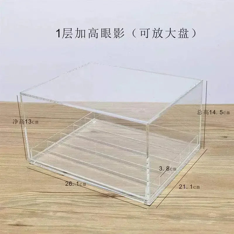 boîte rangement transparente moderne fards paupières blush rouge lèvres poudre cosmétiques minimaliste sans motif