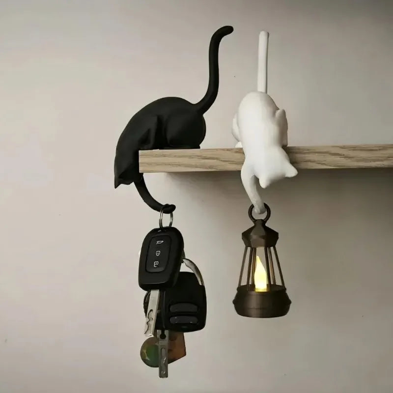 lampe poser moderne porte clés chat noir blanc animal compagnie texture mat