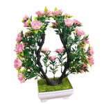 plantes artificielles bonsaï violet rose blanc jaune rouge pot carré mousse verte décoration intérieure