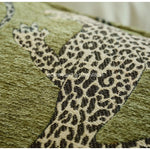 taies d'oreiller jacquard léopard vert olive moderne respectueuses environnement polyester 100% decoration maison