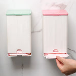 distributeur serviettes hygiéniques boîte rangement adhésif moderne rayures verticales blanc rose vertclair
