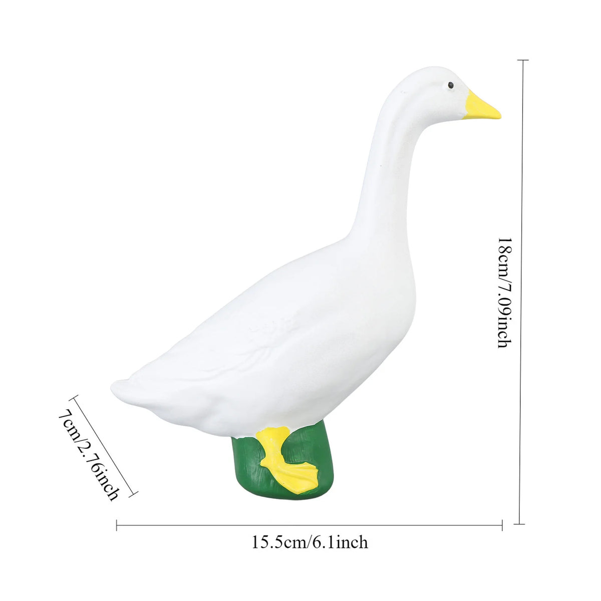 statue canard résine blanc jaune vert moderne extérieur jardin ornement animalier
