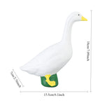 statue canard résine blanc jaune vert moderne extérieur jardin ornement animalier
