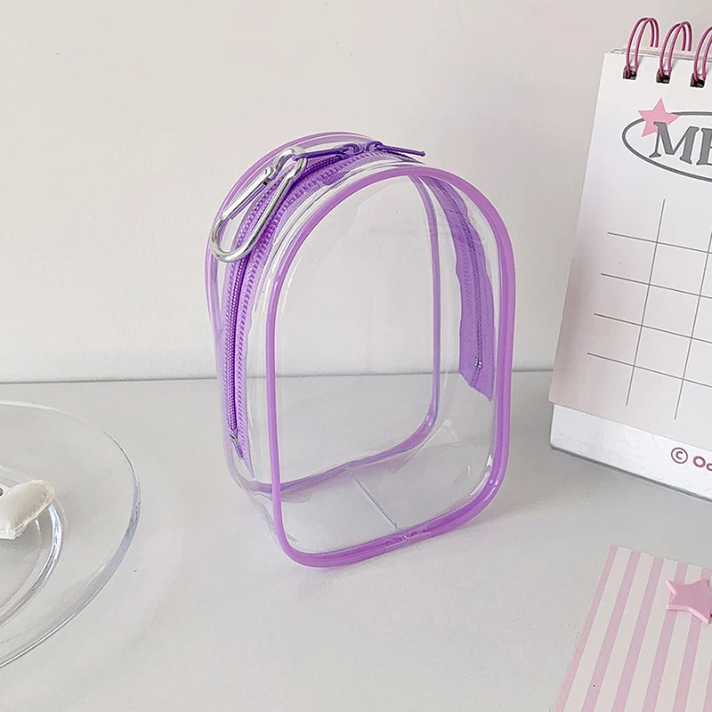 sac main transparent moderne cordon serrage noir vert rose violet minimaliste
