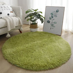 tapis rond uni moderne doux polyester 40cm rose clair vert violet marron bleuclair beige