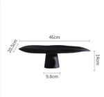 support fruits céramique blanc noir moderne assiette dessert gâteaux collations rangement plateau lisse