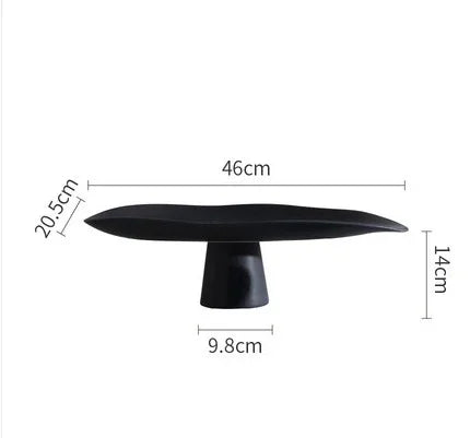 support fruits céramique blanc noir moderne assiette dessert gâteaux collations rangement plateau lisse