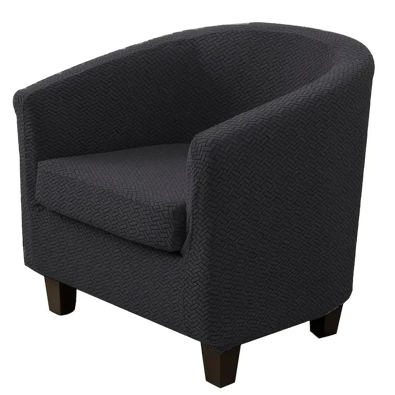 fauteuil moderne housse protectrice tissu motifs géométriques couleur beige gris adhésif fixations machine lavable