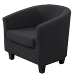 fauteuil moderne housse protectrice tissu motifs géométriques couleur beige gris adhésif fixations machine lavable