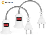 support lampe E27 flexible blanc moderne interrupteur prise us eu adaptable ledéconomieénergie