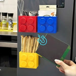 boîtes rangement magnétiques rouge bleu jaune blocs lego moderne fixations magnétiques almacenamiento organizador porta