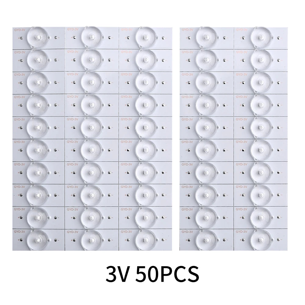 LED blanc ronde lisse moderne rétroéclairage TV 3V 6V 100pcs