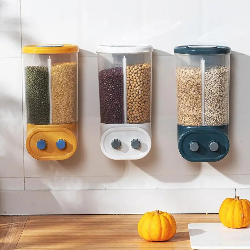 conteneur mural transparent grains moderne pratique autoadhésif multiple couleurs distributeur économique cuisine