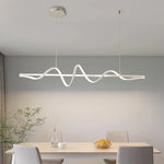suspension lumineuse moderne or blanc noir ondulée contemporaine fixée luminaire salle manger