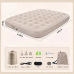 matelas gonflable gris confortable texture souple pompe intégrée moderne camping 197x150x40cm