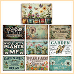 décoration murale vintage plaque métal fleurs papillons bois rétro nostalgieintérieur extérieur