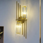 applique murale luxe cristal cuivre moderne éclairage ambiance salon chambre décoration murale dorée