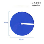 support verre moderne acrylique tapis rond texturé boule verre bleu vert orange jaune rouge